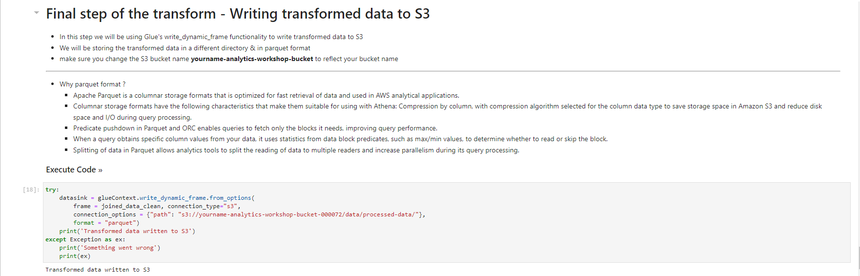 Data Analytics on AWS